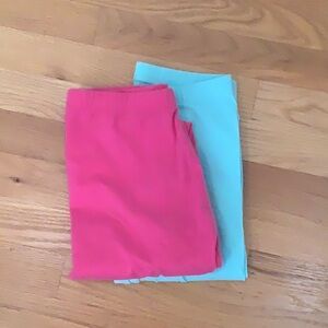 Cat and Jack pink and blue green leggings girls size 10/12
